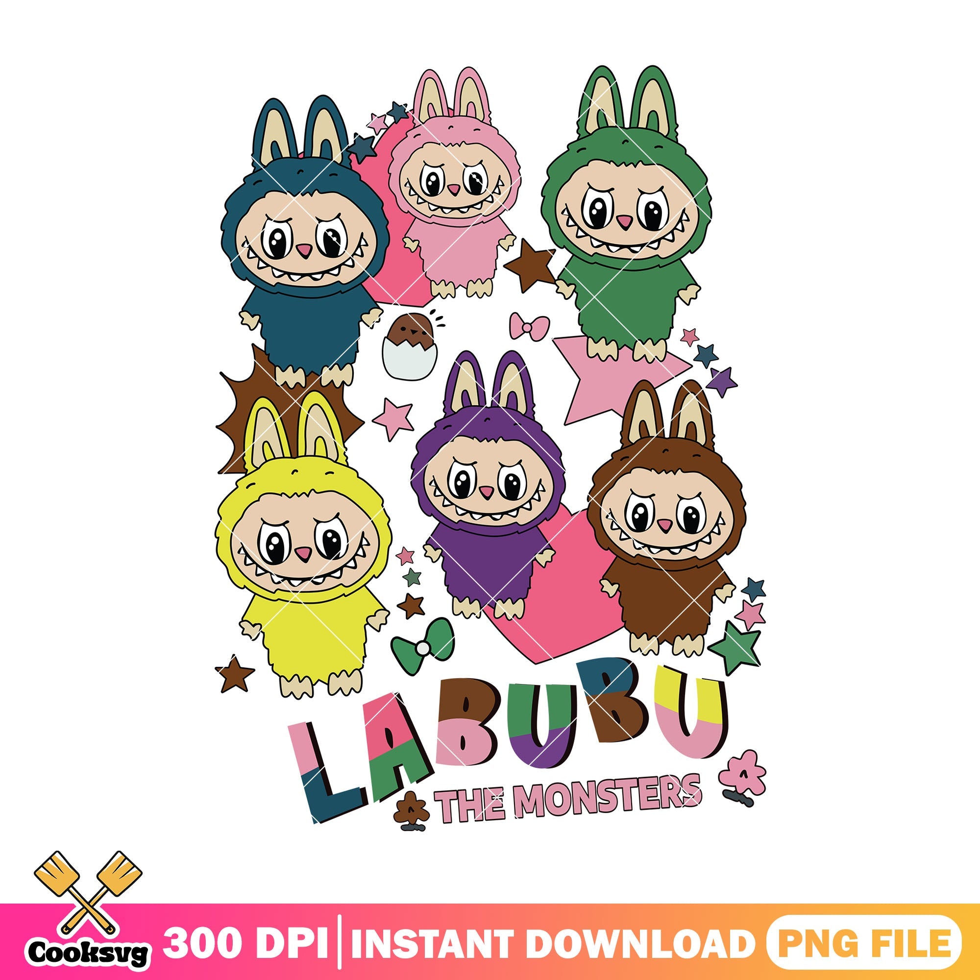 Labubu the monster team png, labubu dolls png, pop mart labubu png